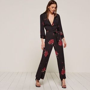 Reformation Mauve Jumpsuit in Shanghai print